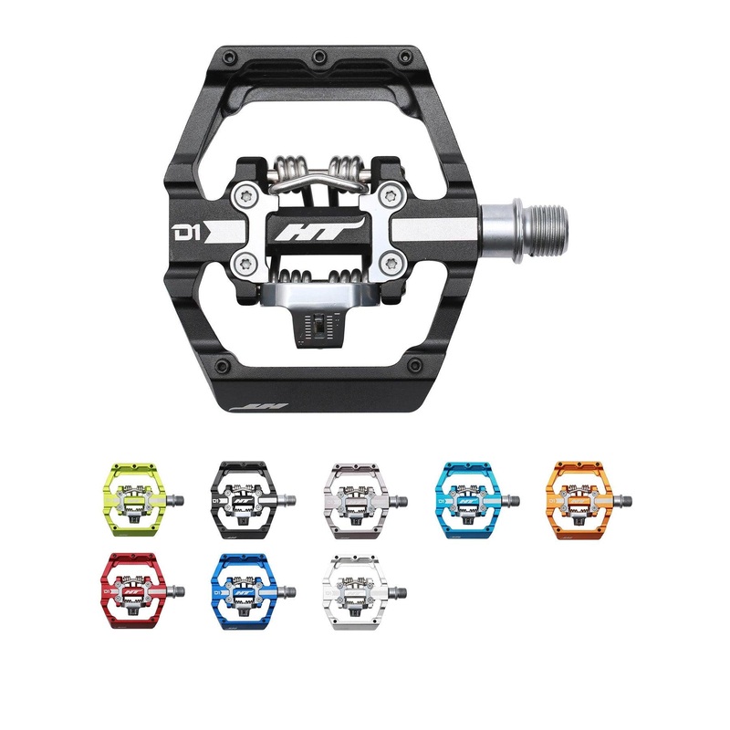 HT D1 Dual Function Clip/Flat Pedals Black 9/16 Inch