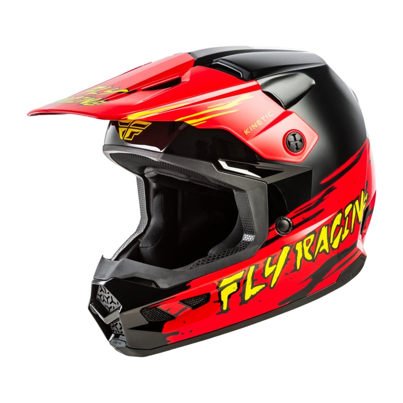 Fly Racing Kinetic Surge BMX Race Helmet-Black/Red/Yellow Youth Small