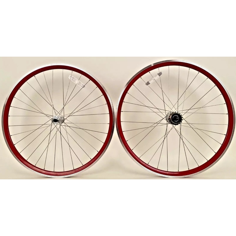Detroit Bikes Single Speed Red Wheelset 700c 32 Spoke 17t Freewheel
