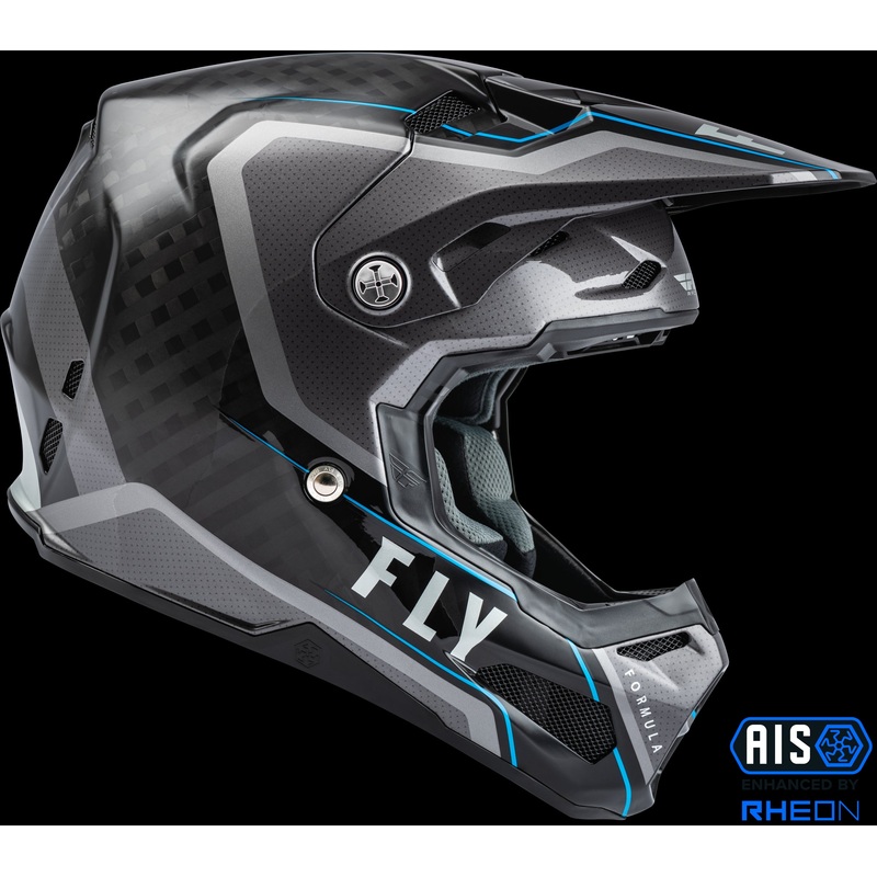 FLY RACING Formula Carbon Axon Helmet Black/Grey/Blue Xl