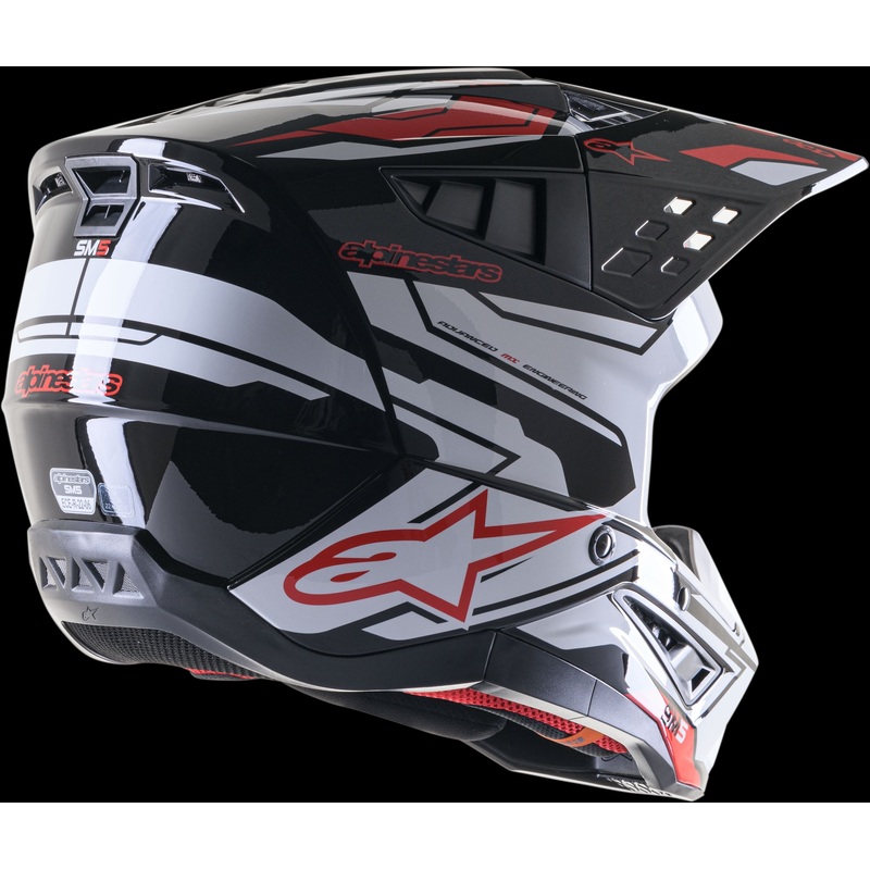 ALPINESTARS S-M5 Helmet Black/White/Bright Red Large