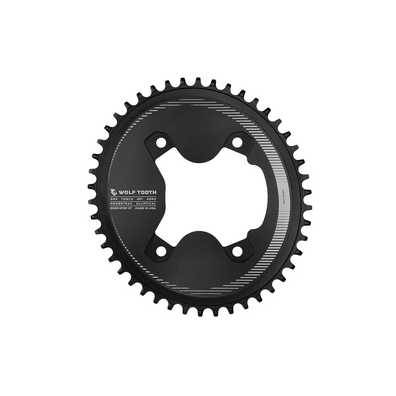 Wolf Tooth Oval Aero Chainrings for Shimano GRX Cranks 110 BCD Asymmetric 4-Bolt 46T Drop Stop ST