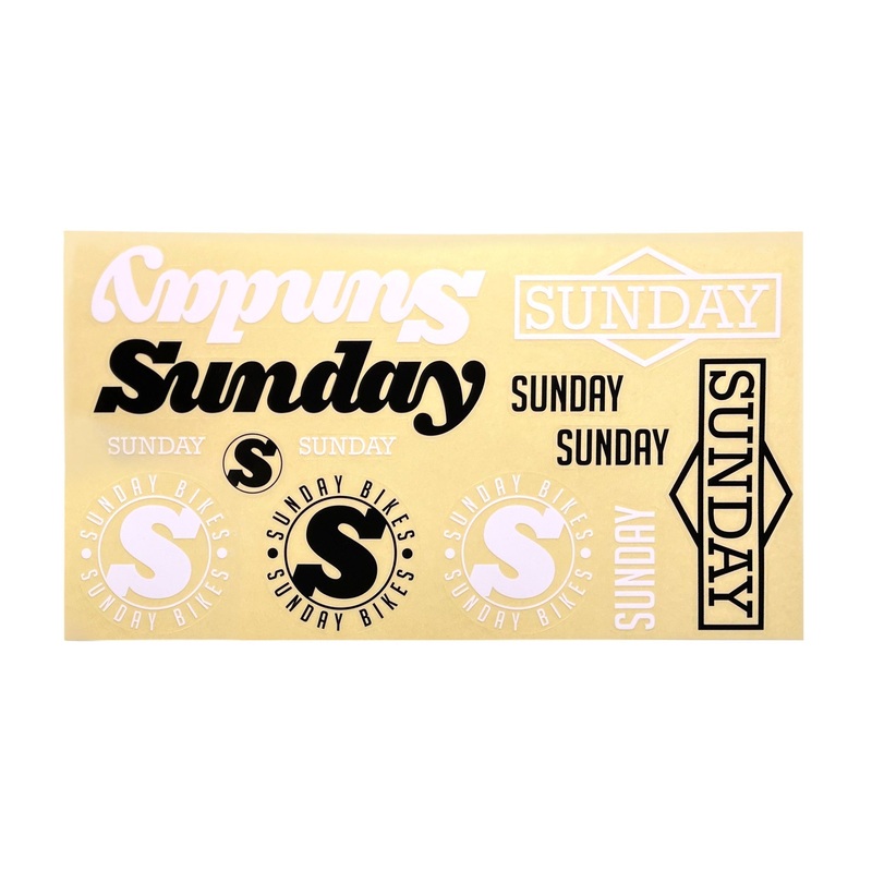 Sunday Assorted 13pc. Sticker Pack (Black/White with Clear Back) 13pc. Sticker Pack