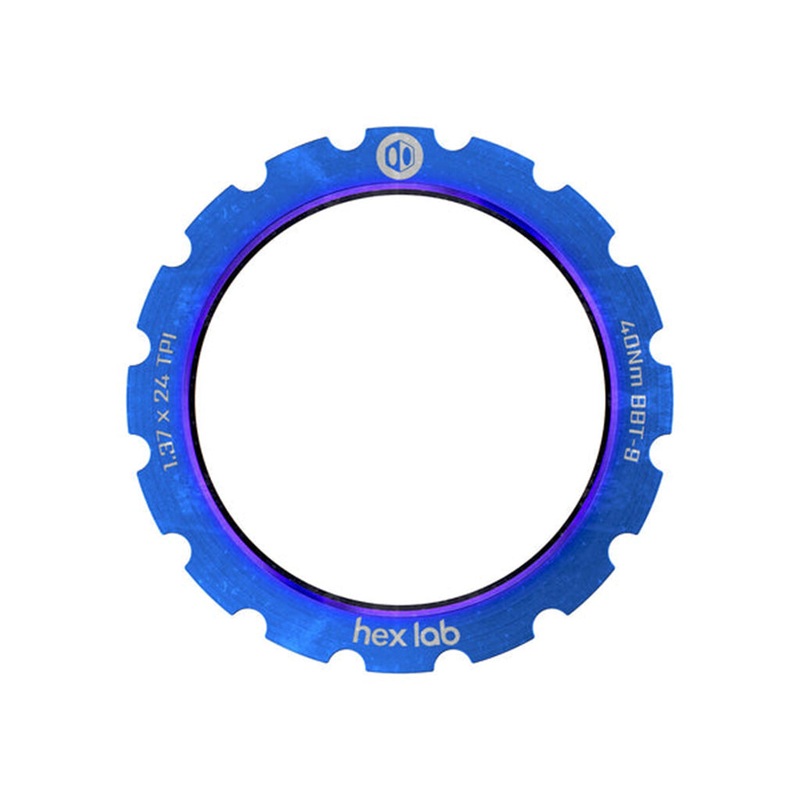 Box Hex Lab Titanium Lock Ring Blue