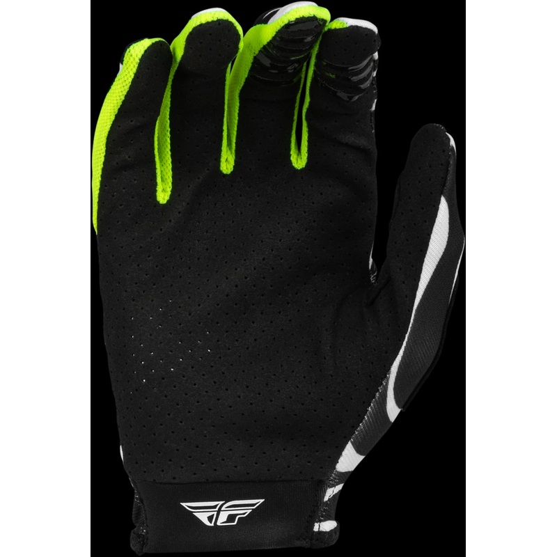 FLY RACING Youth Lite Uncaged Gloves Black/White/Neon Green Yl