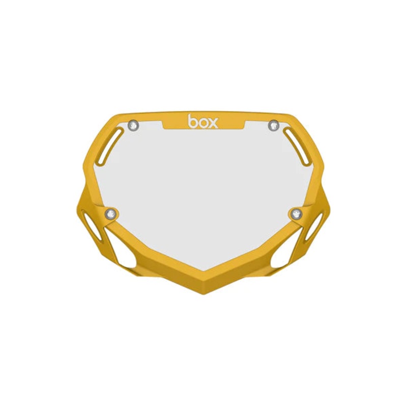 Box Two Mini / Cruiser BMX Number Plate – Yellow + White