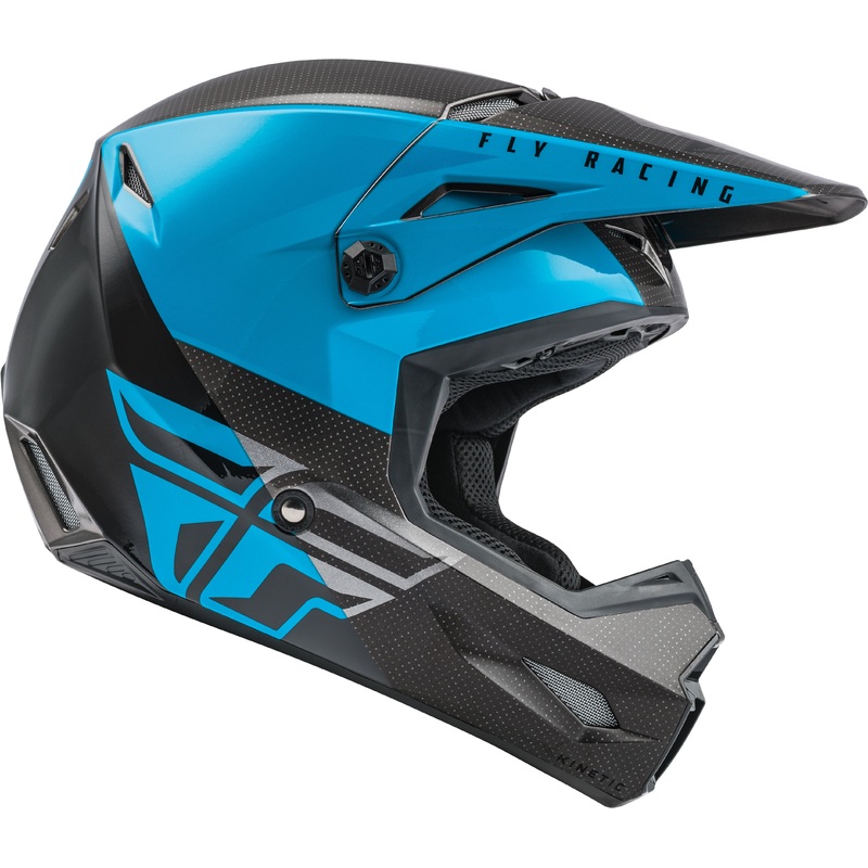 FLY RACING Kinetic Straight Edge Helmet Blue/Grey/Black Sm