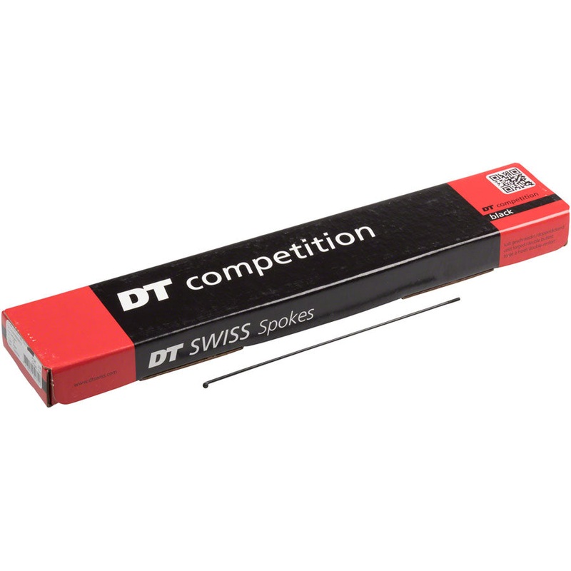 DT Swiss Competition Spoke: 2.0/1.8/2.0mm, 298mm, J-bend, Black, Box of 100