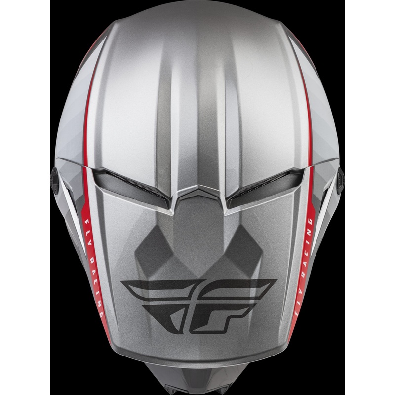 FLY RACING Kinetic Drift Helmet Charcoal/Light Grey/Red Md