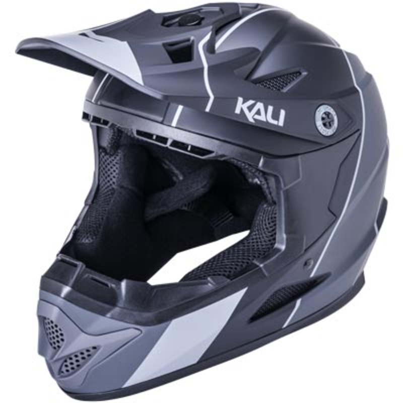 Kali,Zoka, Stripe, Yl Matte Black/Gray Zoka Youth  Helmets Youth-L Matte Black/Gray