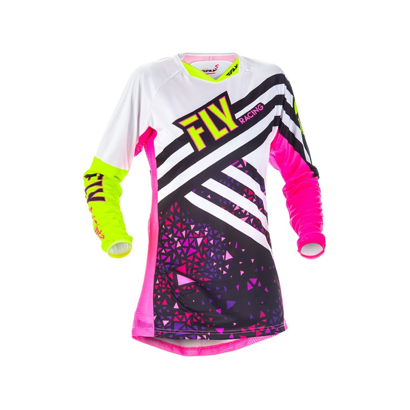 Fly Racing 2018 Kinetic Women’s BMX Race Jersey-Neon Pink/Hi-Vis Youth Small