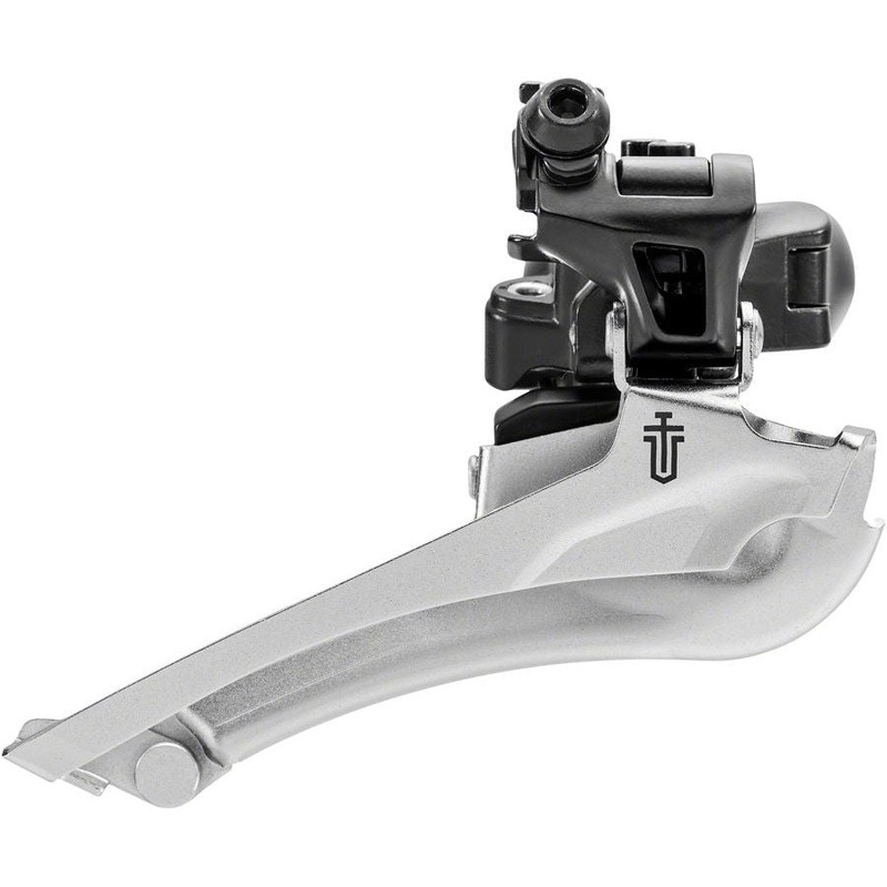 Sword Black Front Derailleur Sword Black Front Derailleur – 9-Speed, Double, 46-52t Max Ring, 34.9mm Band Clamp with 28.6 and 31.8 Adapters