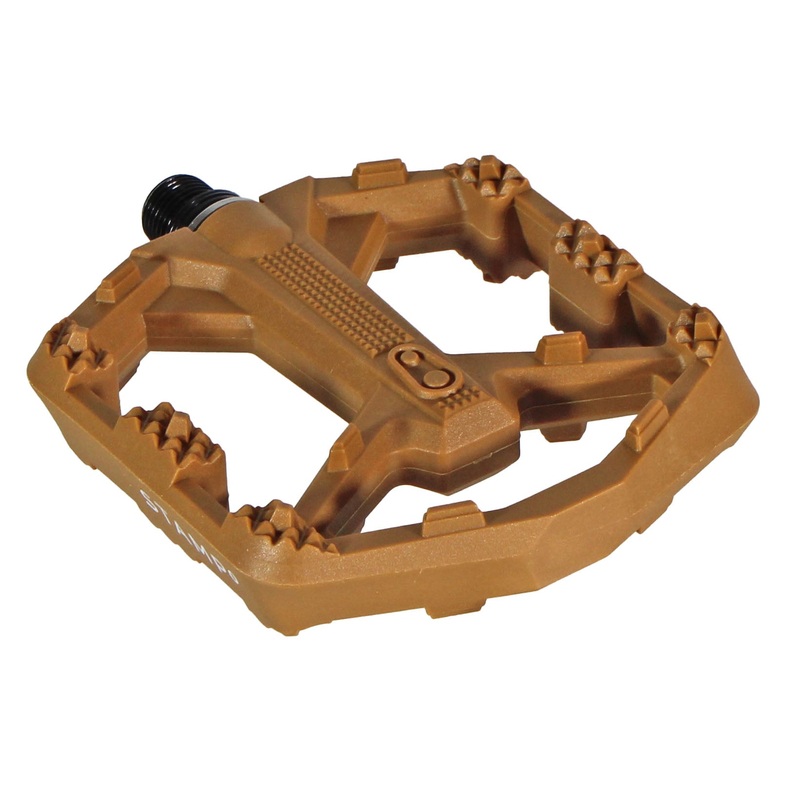 Crankbrothers Stamp 0 Pedals – Platform Aluminum 9/16″ Brown Large