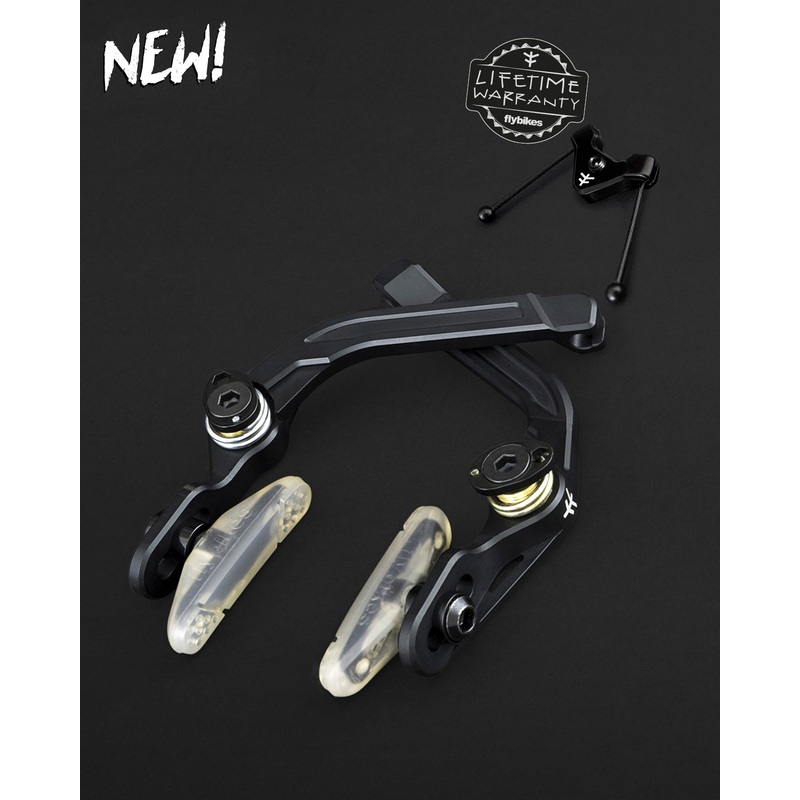 Fly Manual CNC Nano OG Brake (Flat Black) Black w/Clear Pads