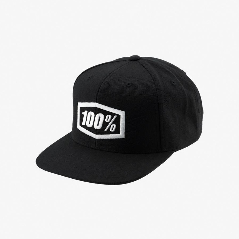 100% Essential Snapback Hat-Black Adult