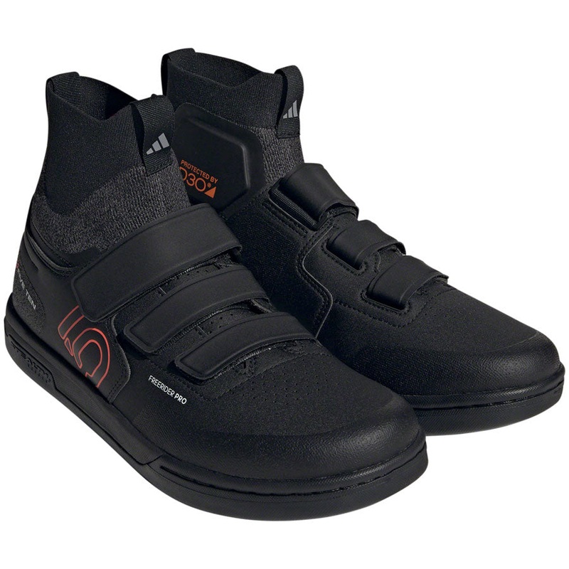 Five Ten Freerider Pro Mid VCS Flat Shoes – Mens Core BLK/Solar Red/Gray Three 8