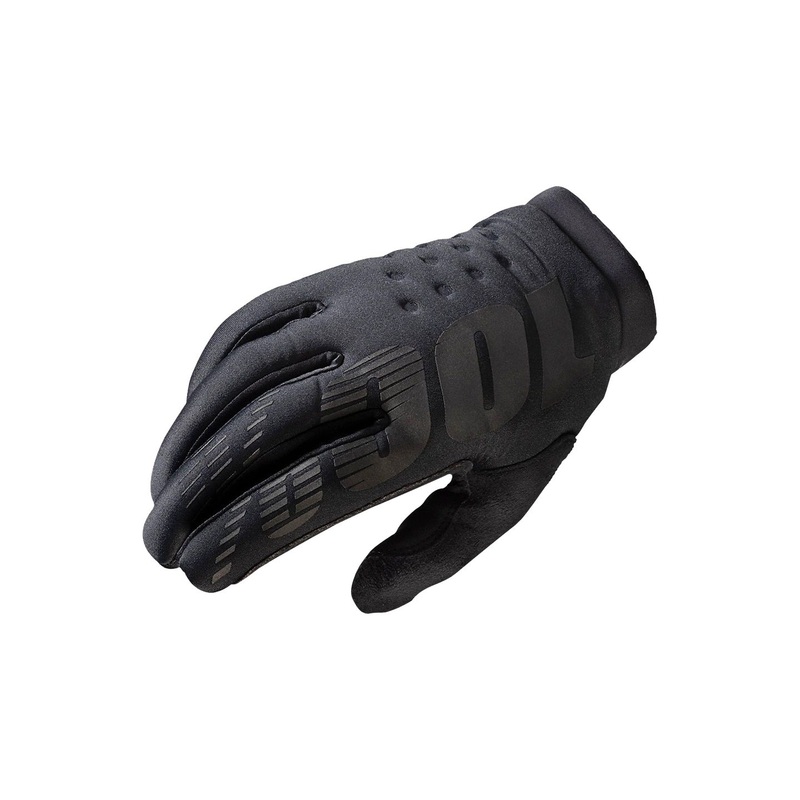 100% Brisker Gloves – Black Full Finger Men’s Small