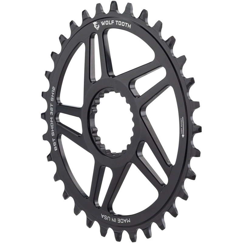 Wolf Tooth Direct Mount Chainring – 30t, Shimano Direct Mount, For Boost Cranks, 3mm Offset, Requires 12-Speed Hyperglide+ Chain, Black