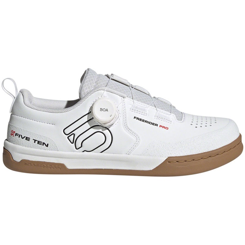 Five Ten Freerider Pro BOA Flat Shoes – Mens FTWR White/Core Black/Red 8
