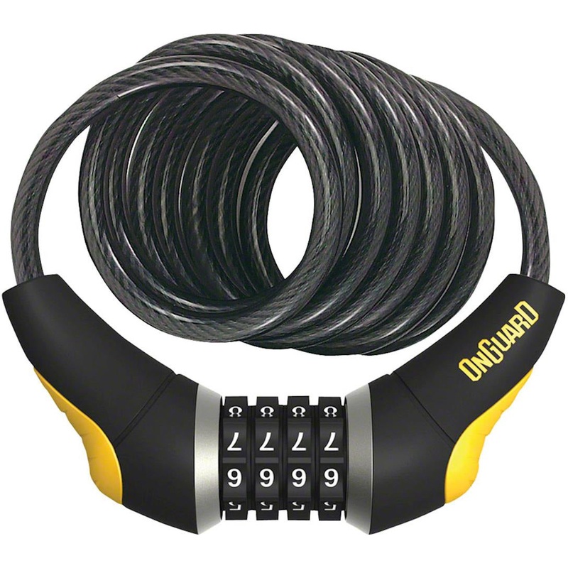 OnGuard Doberman Combo Cable Lock – 6′ x 10mm Black/Grey/Yellow