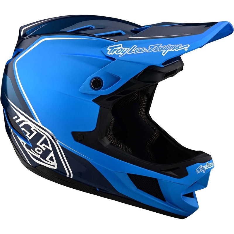 Troy Lee D4 Composite Race Helmet – Shadow/Blue Large