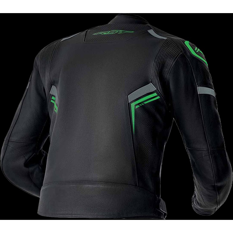 RST S1 D3o Leather Jacket Blk/Gry/Flo Grn Sm Black/Grey/Fluorescent Green Small