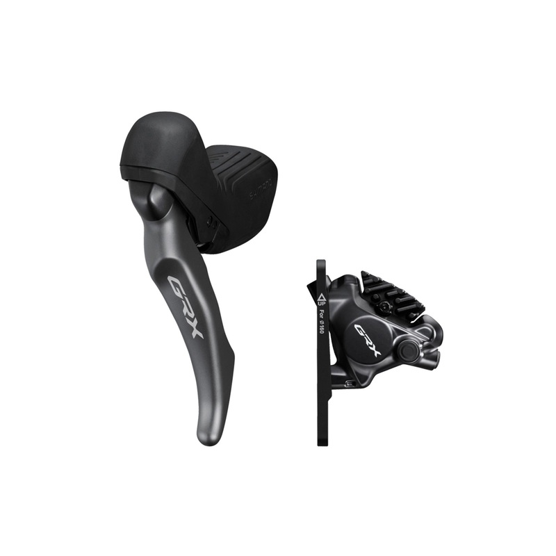 Shimano GRX RX820/RX820 Left Dropper Compatible Brake Lever and Front Brake Set Black