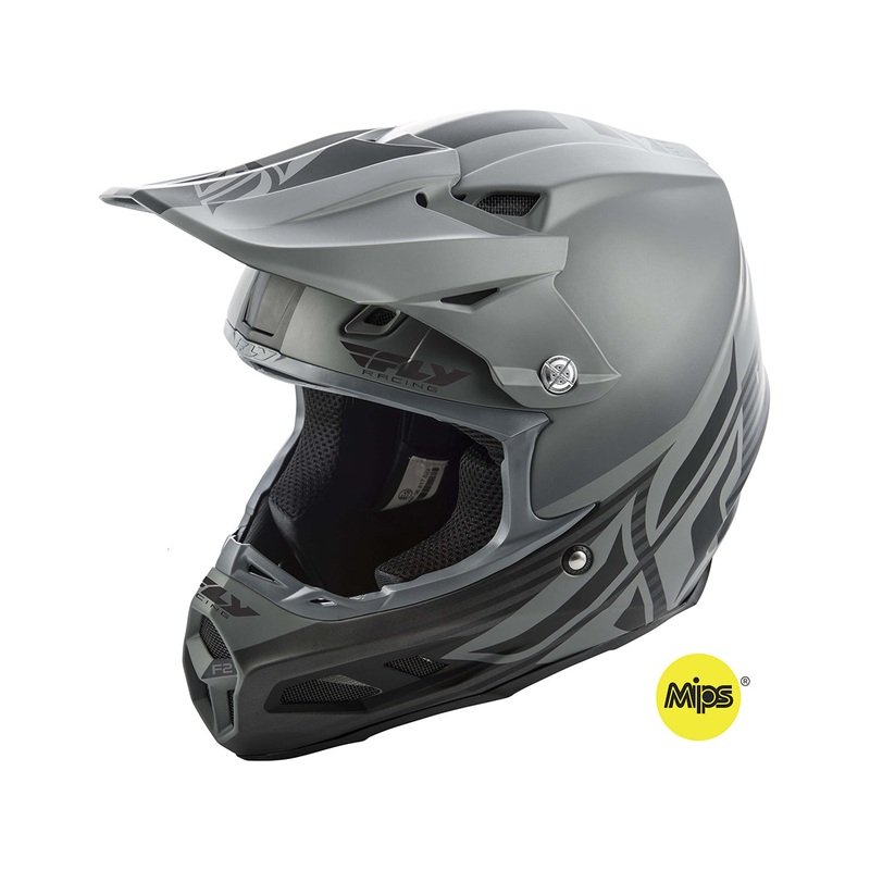 Fly Racing F2 Carbon MIPS Shield BMX Race Helmet-Black/Grey X-Small