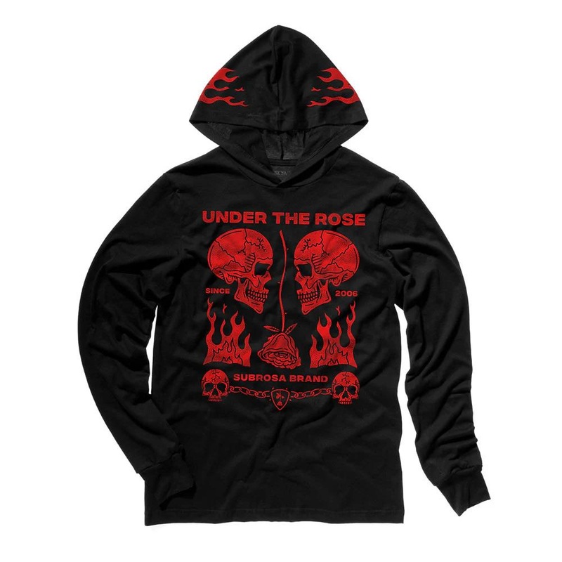 Subrosa Rose Malone Hooded Long Sleeve Shirt – Black Black Medium