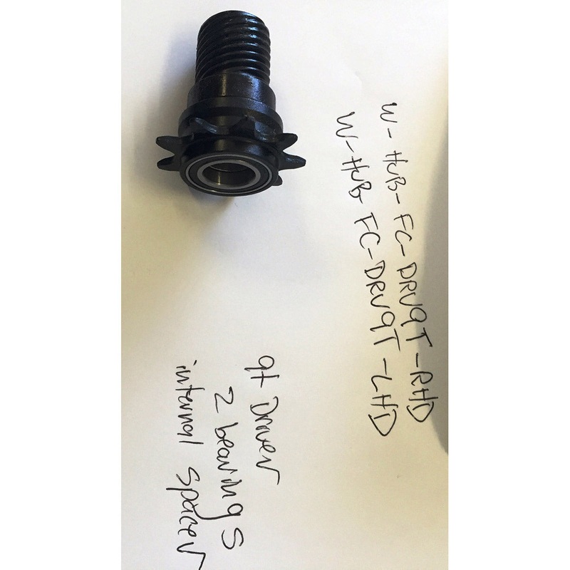 9T DRIVER FOR F C0RM RIGHT HAND DRIVE FREECOASTER HUB. HAS 2 BEARING AND INTERNAL SPACER INSTALLED.