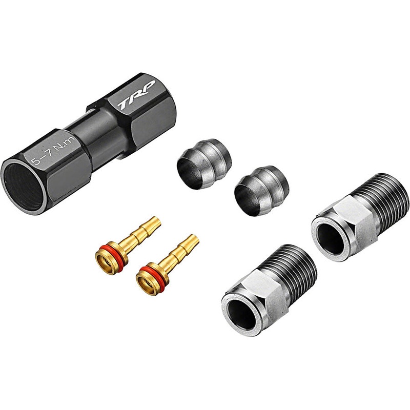 TRP TL1.2 Disc Brake Hose Coupler Kit – For 5.5mm, Coupler, Compression Ferrules, Brass Inserts with O-Ring, and Hose Retainer