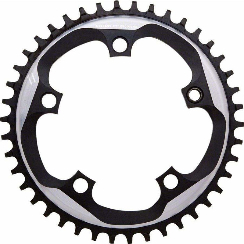 X-Sync Chainring 40 Teeth 110mm BCD Polished Grey/Matte Black, Includes Bolt and Nut for Hidden Position Hole 110mm 40t