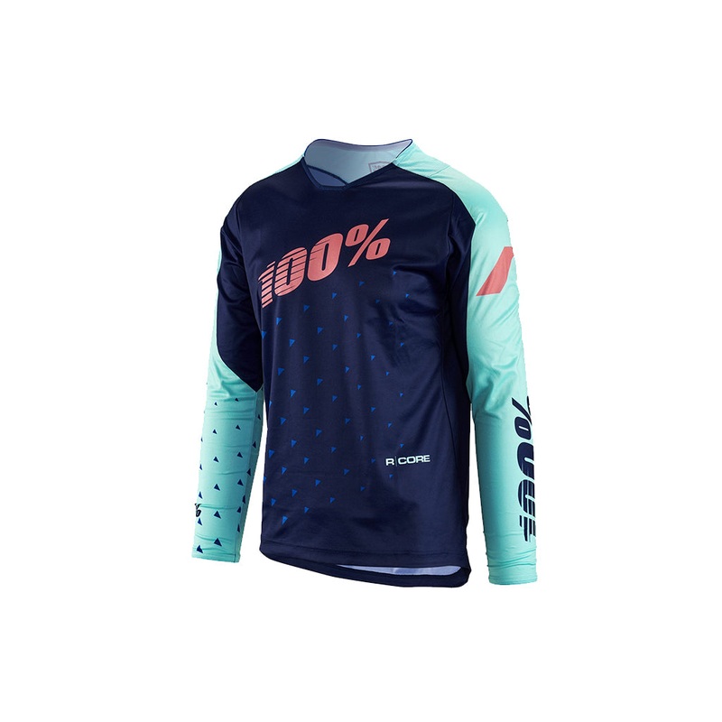 100% R-Core DH BMX Race Jersey-Navy Youth Small