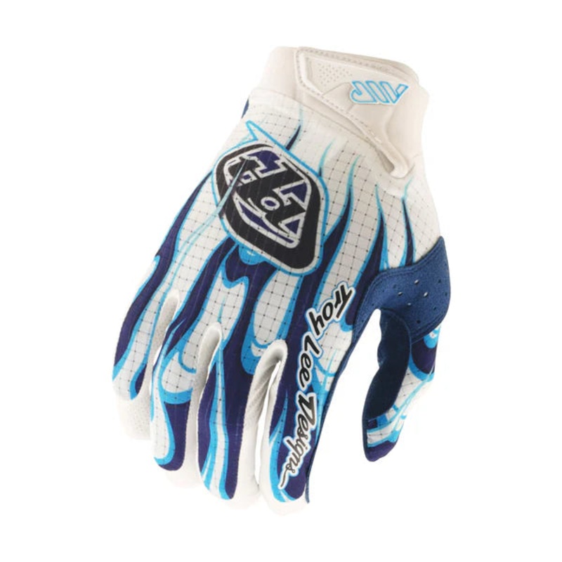 Troy Lee Designs Air BMX Race Gloves-Torched White/Blue Adult Small