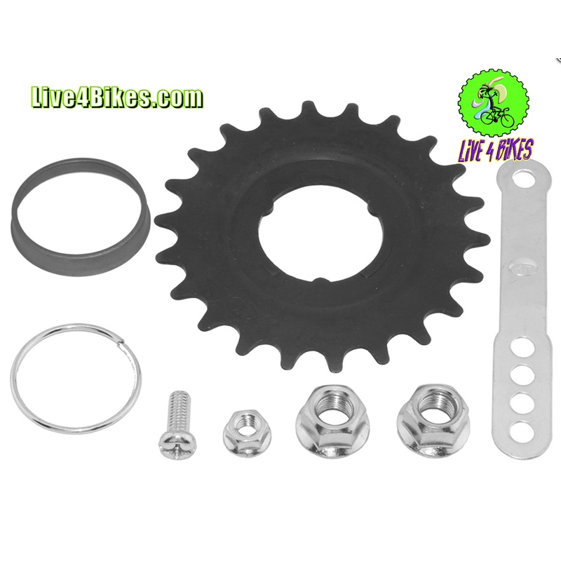 Coaster Brake Wheel Cog Replacement Kit Set , Nuts Brake Arm O Ring 22t