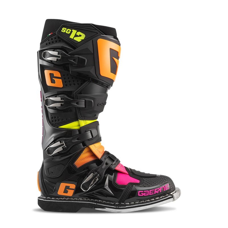 GAERNE Sg12 Le Boots Black/Orange/Pink Sz 09 Black/Orange/Pink 9