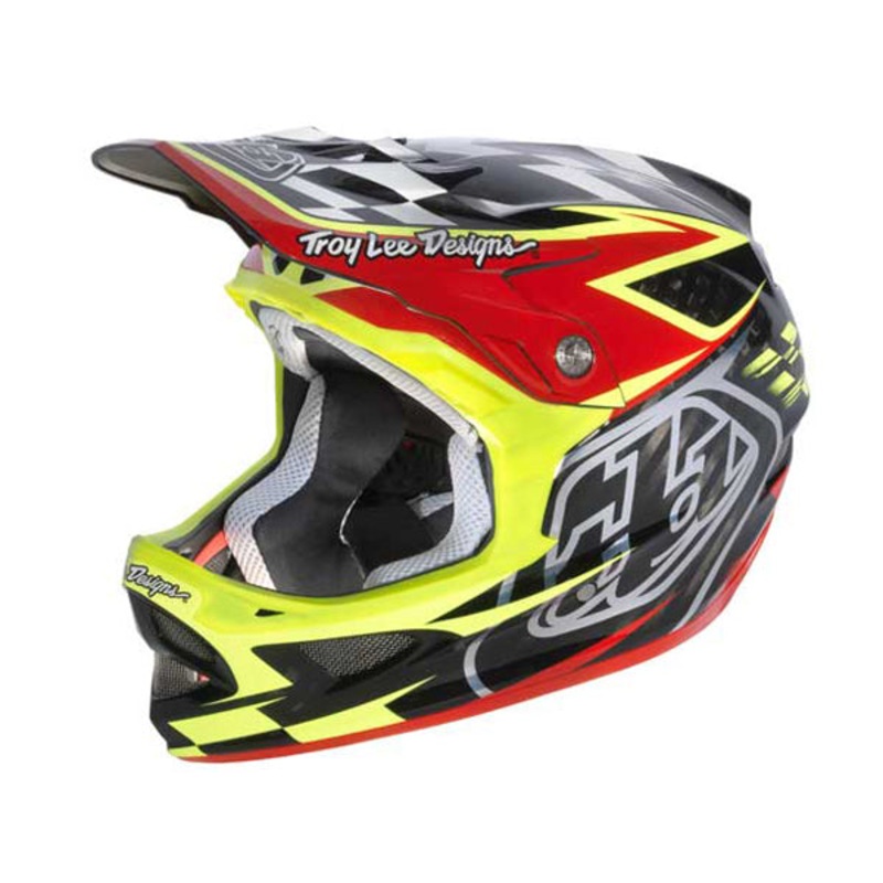 Troy Lee 2013 D3 Carbon Helmet-Team Red/Yellow X-Small