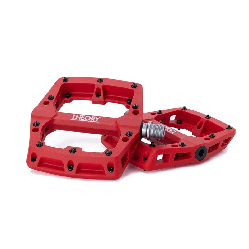Theory Median Nylon Platform Pedals – Sealed – Removable Pins – 9/16″ – Red