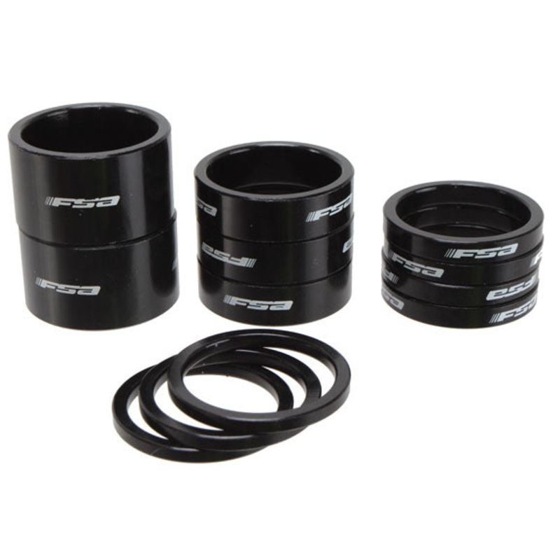 FSA Assorted Headset Spacer Kit 1-1/8″ Black with Logo