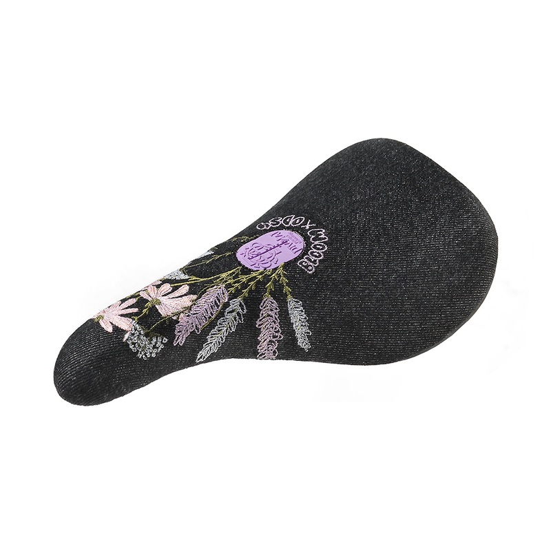 Odyssey x Bloom Slim Seat (Black Denim w/Floral Embroidery) Slim in Black Denim