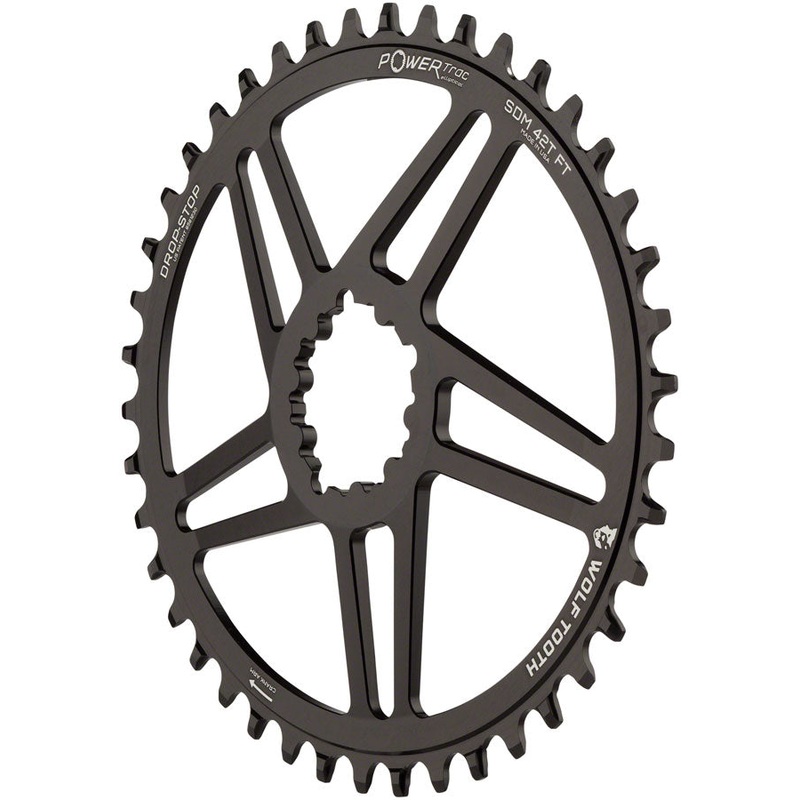 Wolf Tooth Elliptical Direct Mount Chainring – 42t, SRAM Direct Mount, 6mm Offset, Drop-Stop, Flattop Compatible, Black