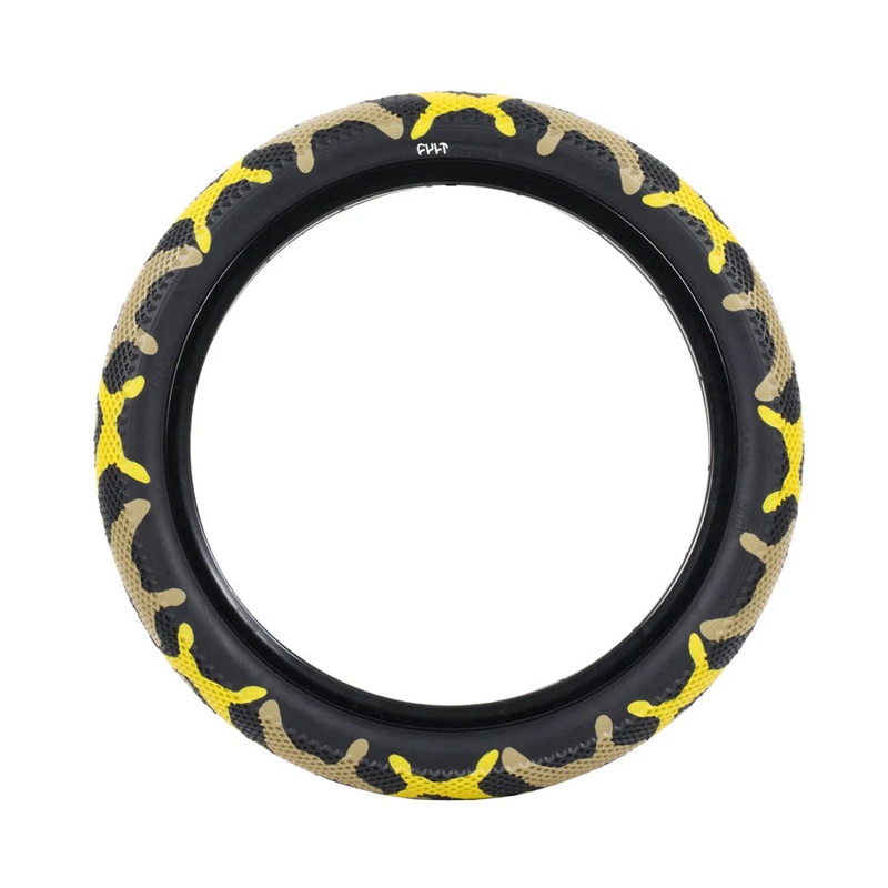 29×2.10 Cult Vans BMX Tire – Yellow Camo w/ Black Sidewall