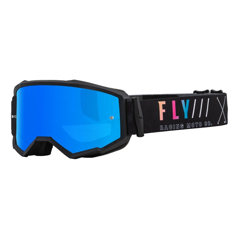 Fly Racing S.E. Goggles-Black/Sunset W/Sky Blue Mirror/Smoke Lens Adult