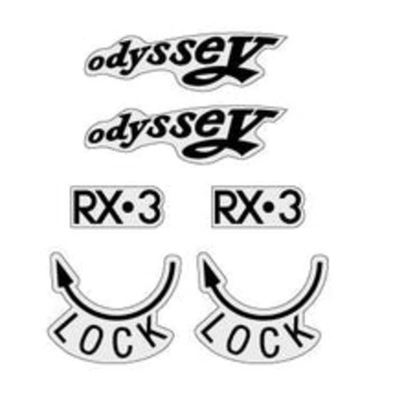 Odyssey RX3 Lever Decals White (Printed on clear)