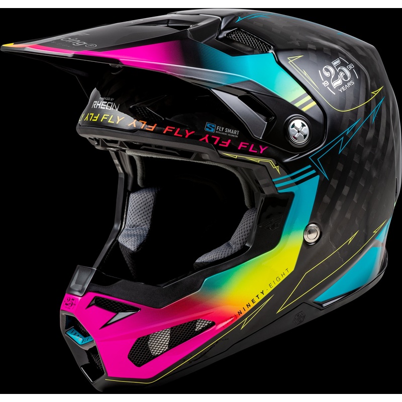 FLY RACING Formula S Carbon Legacy Helmet Black/Electric Blu/Fuschia 2x