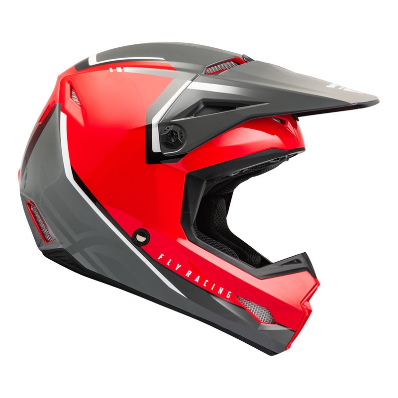 Fly Racing Kinetic Vision BMX Race Helmet-Red/Grey Youth Small