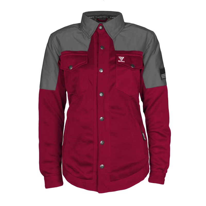 Summer Mesh Reflective Shirt Red Maroon Nebula for Women – with Pads Red Maroon Nebula XXS