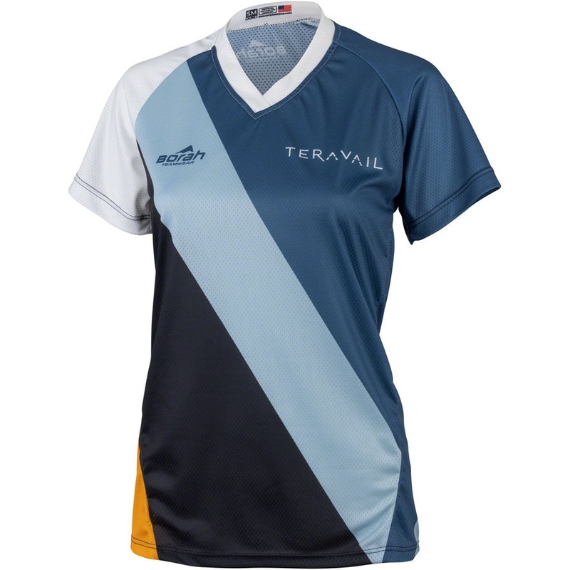 Teravail Waypoint Women’s MTB Jersey – White, Blue, Lite Blue, Black, Gold, 2X-Large