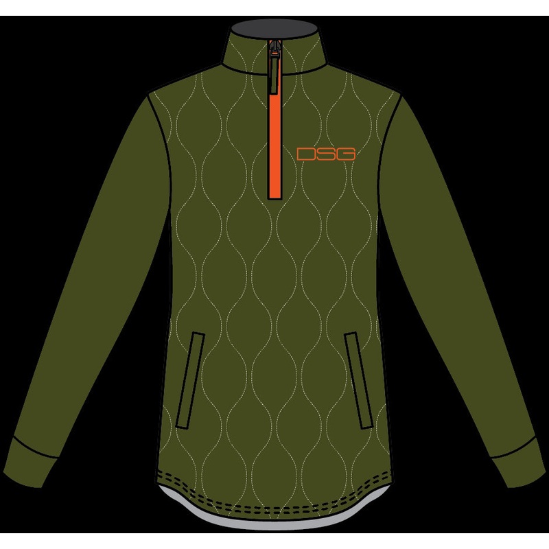 DSG Cassandra Technical Sweater Dark Olive/Neon Orange Lg Dark Olive/Neon Orange Large