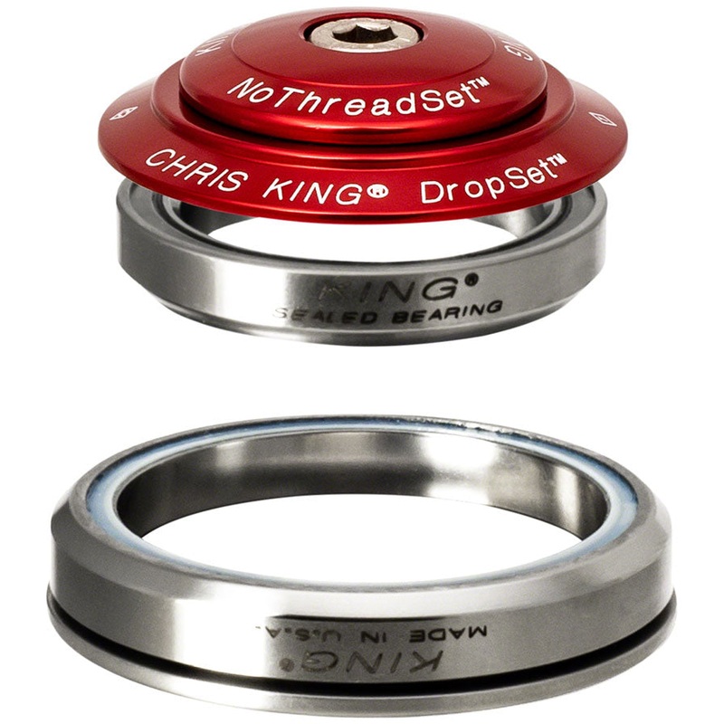 Chris King DropSet 5 Headset – 1-1/8″, 42/52mm, 45 Deg, Red